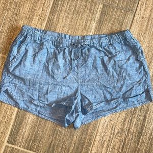 J Crew chambray shorts, size medium